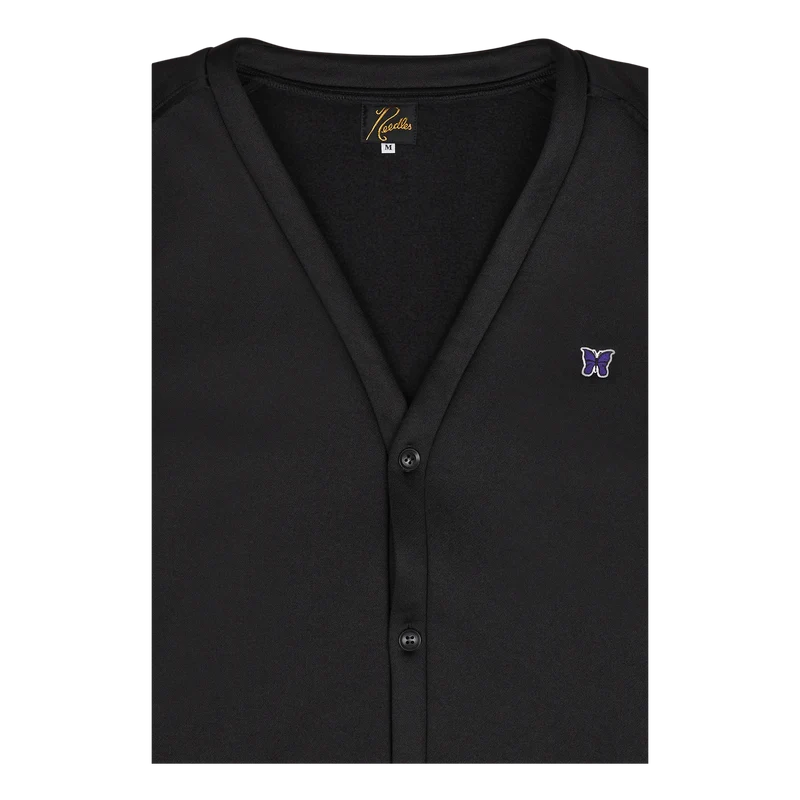 V Neck Cardigan - Pe/c Lined F Black