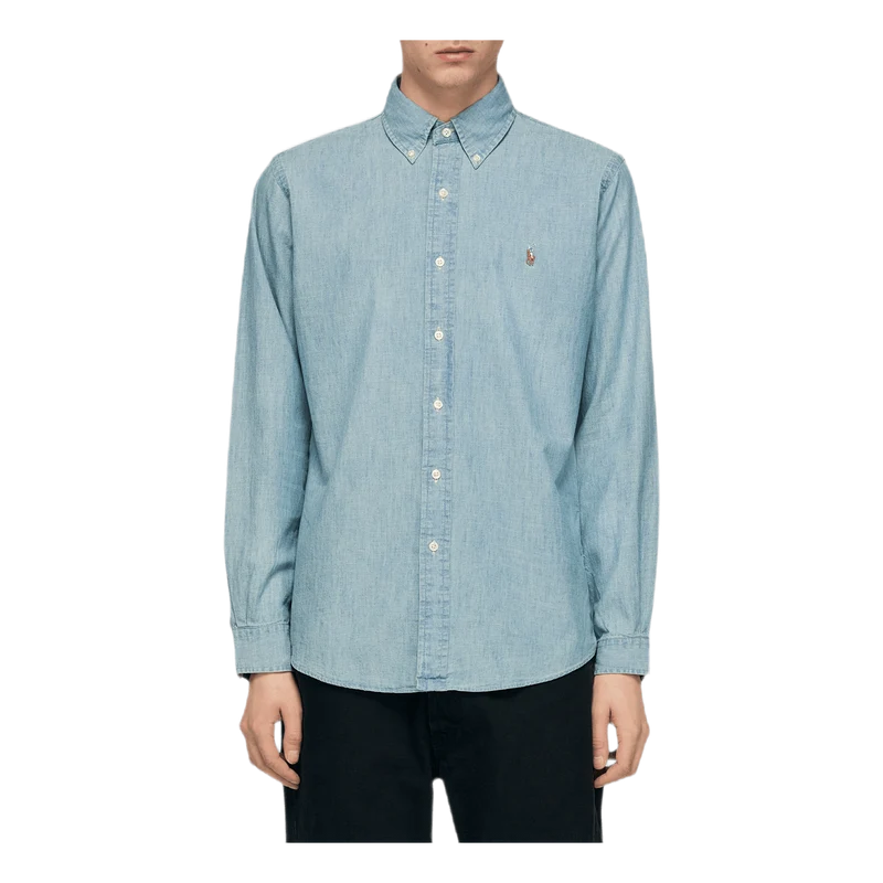 Custom Fit Chambray Shirt Blue