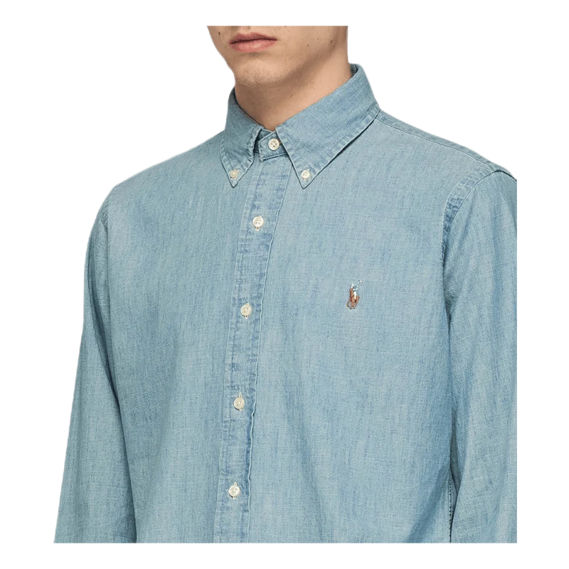 Custom Fit Chambray Shirt Blue