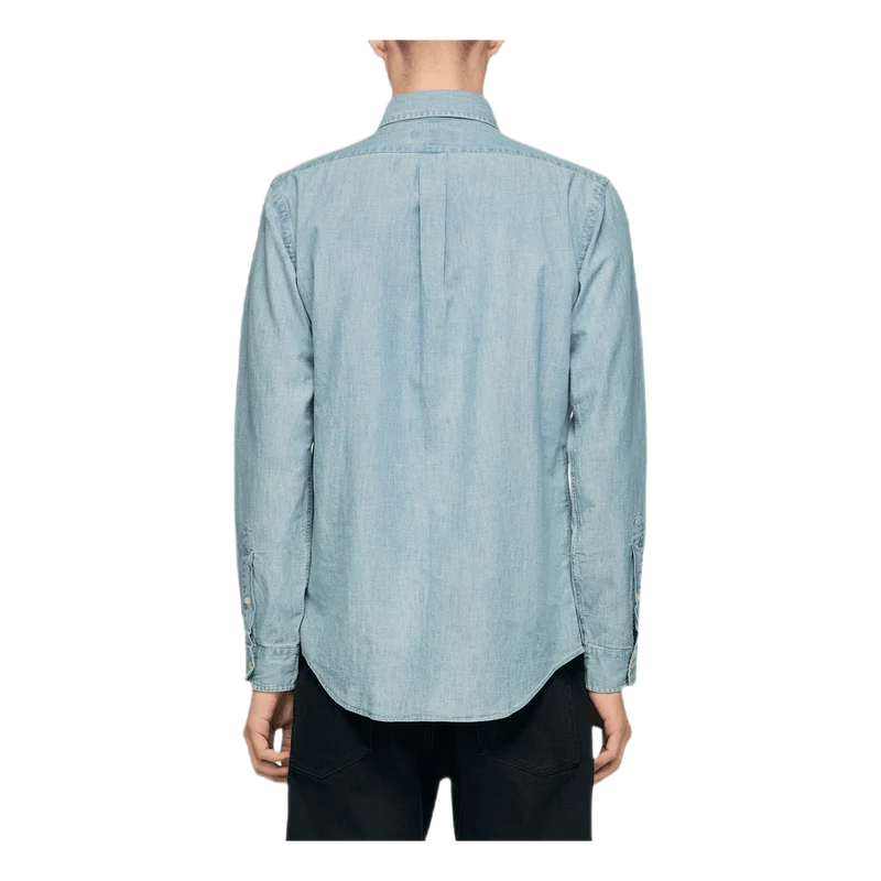 Custom Fit Chambray Shirt Blue