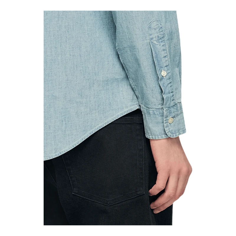 Custom Fit Chambray Shirt Blue