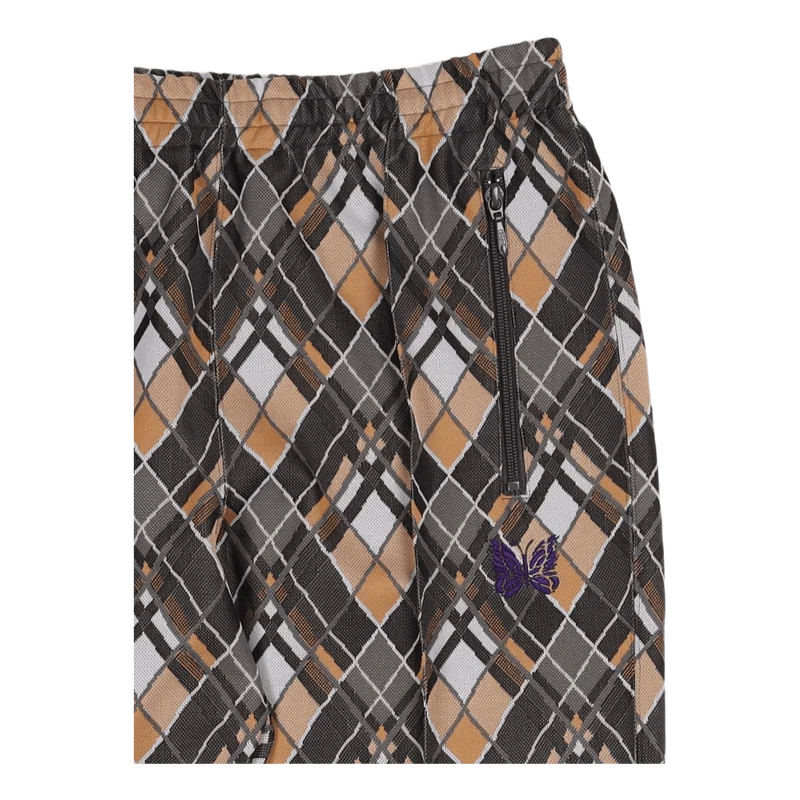 Track Pant Poly Jaquard Bias Plaid