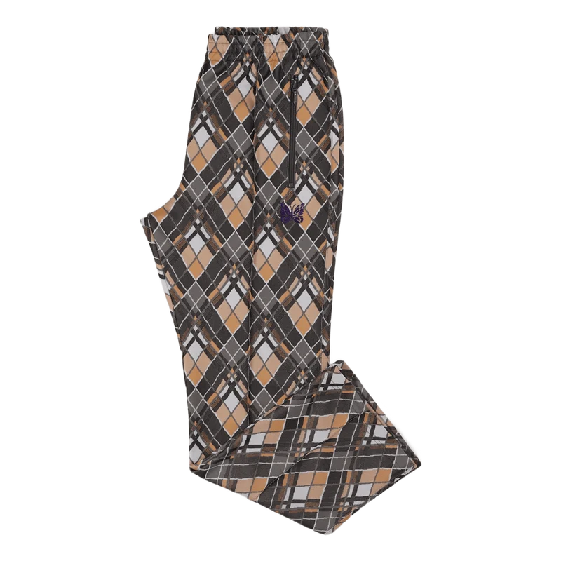 Track Pant Poly Jaquard Bias Plaid