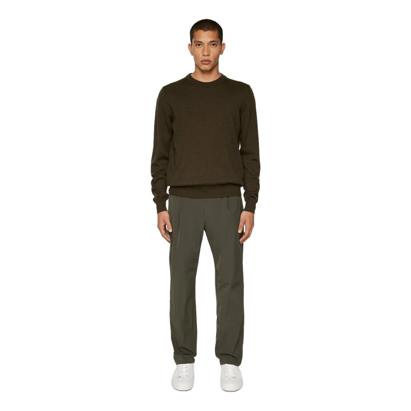 Keane Merino Crew Neck Sweater Forest Green