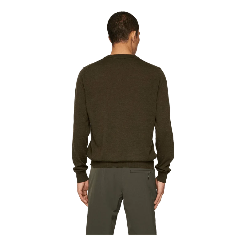 Keane Merino Crew Neck Sweater Forest Green