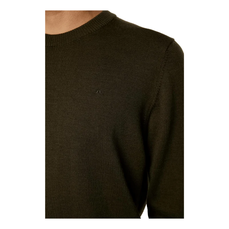 Keane Merino Crew Neck Sweater Forest Green