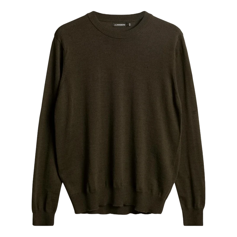 Keane Merino Crew Neck Sweater Forest Green