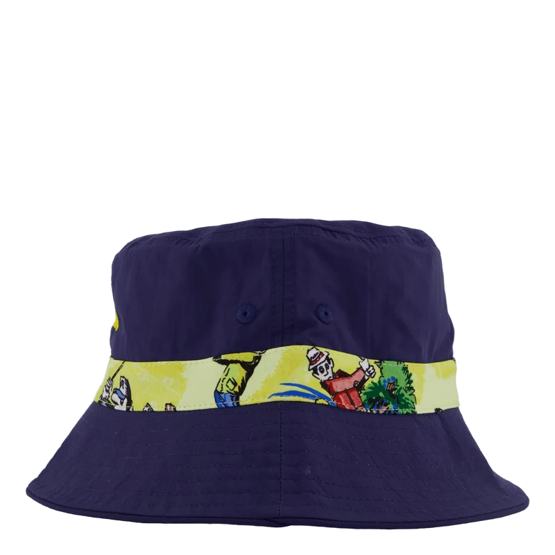 Patrons Reversible Bucket Hat Navy/pale Yellow