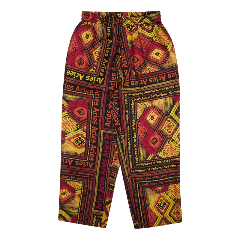 Scarf Print Silk Slacker Pants Multi