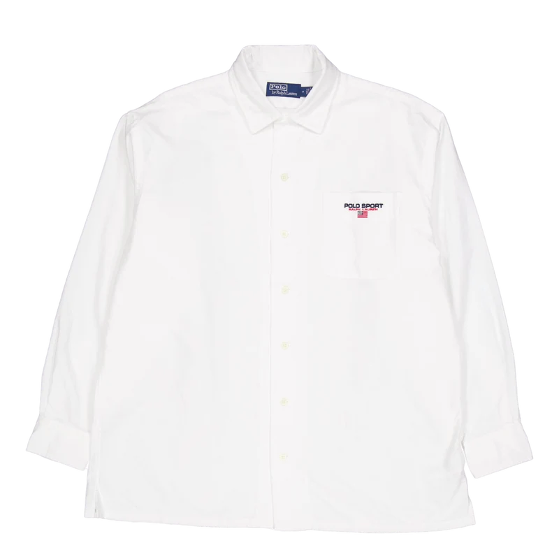 Big Fit Polo Sport Oxford Camp Shirt White