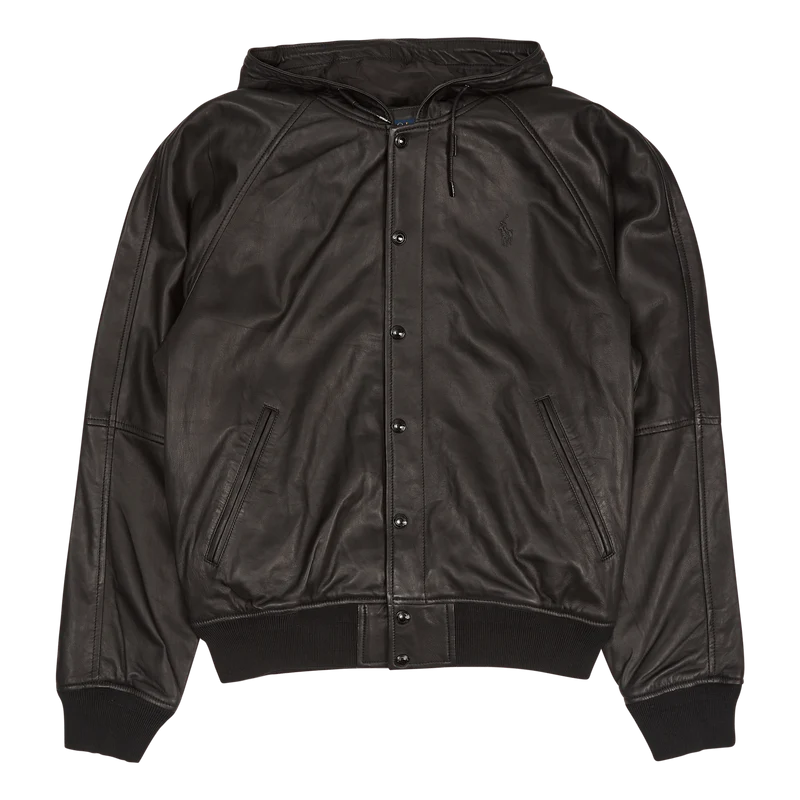 Hd Varsity-lined-bomber Polo Black