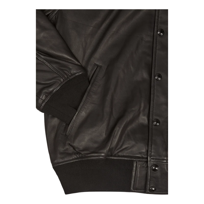 Hd Varsity-lined-bomber Polo Black