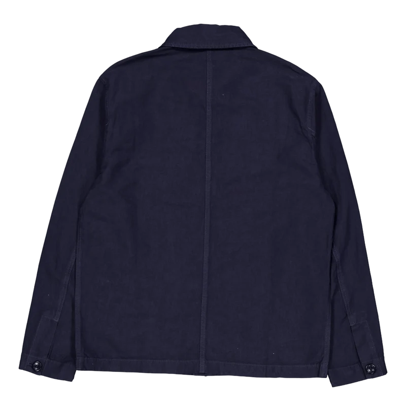 Tyge Cotton Linen Overshirt Dark Navy