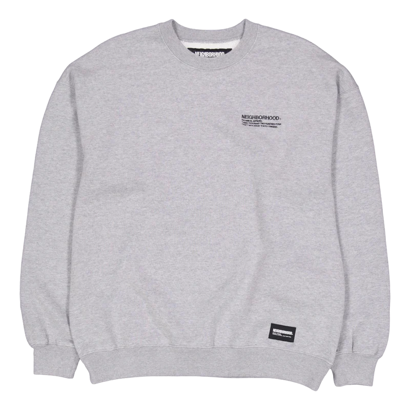 Plain Sweat Shirt Ls Gray