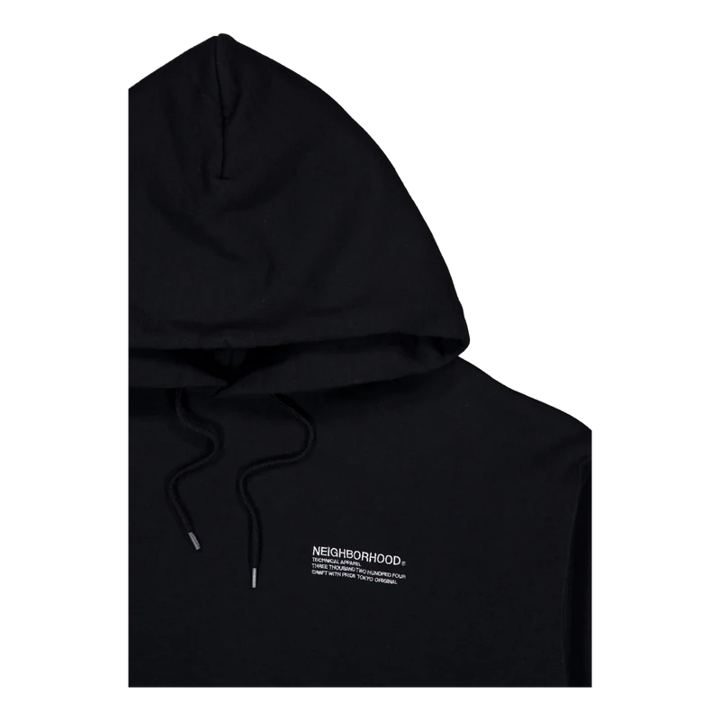 Plain Sweat Parka Ls Black