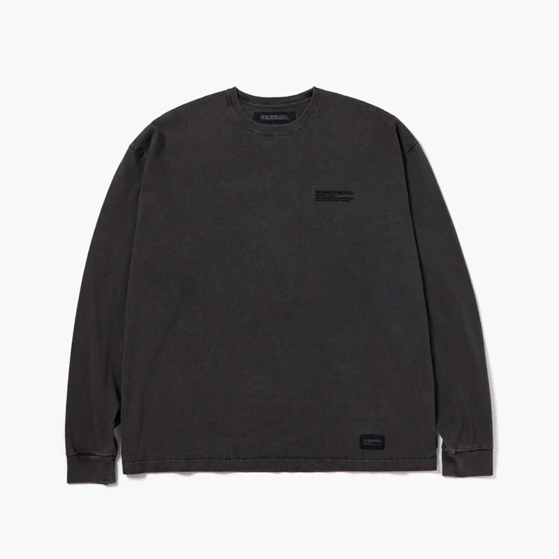 Pigment Dyed Crewneck Ls Black
