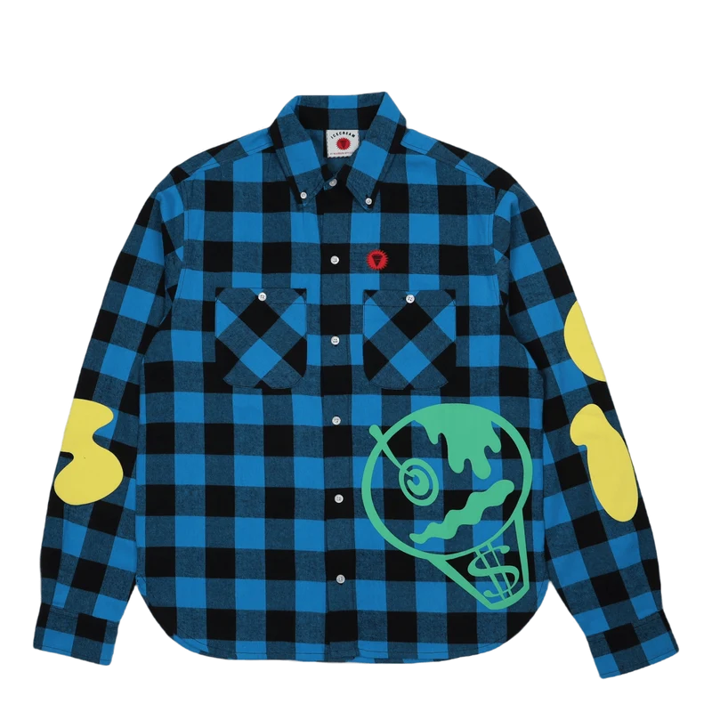 Check Flannel Shirt Blue