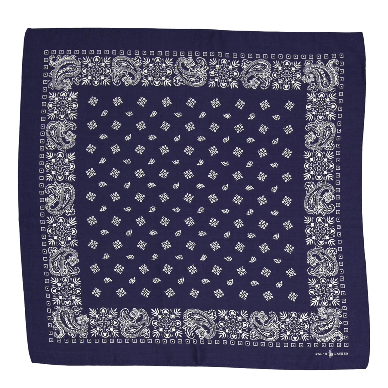 Wool-Silk Bandanna Navy
