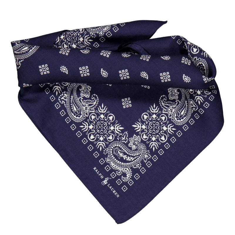 Wool-Silk Bandanna Navy