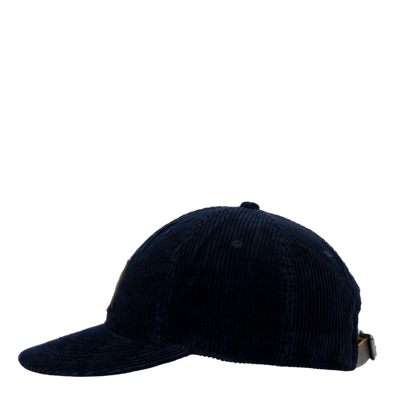 Logo-Patch Corduroy Ball Cap Aviator Navy