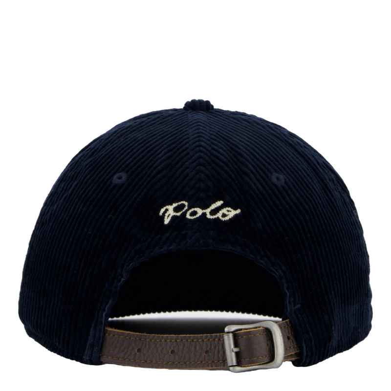 Logo-Patch Corduroy Ball Cap Aviator Navy