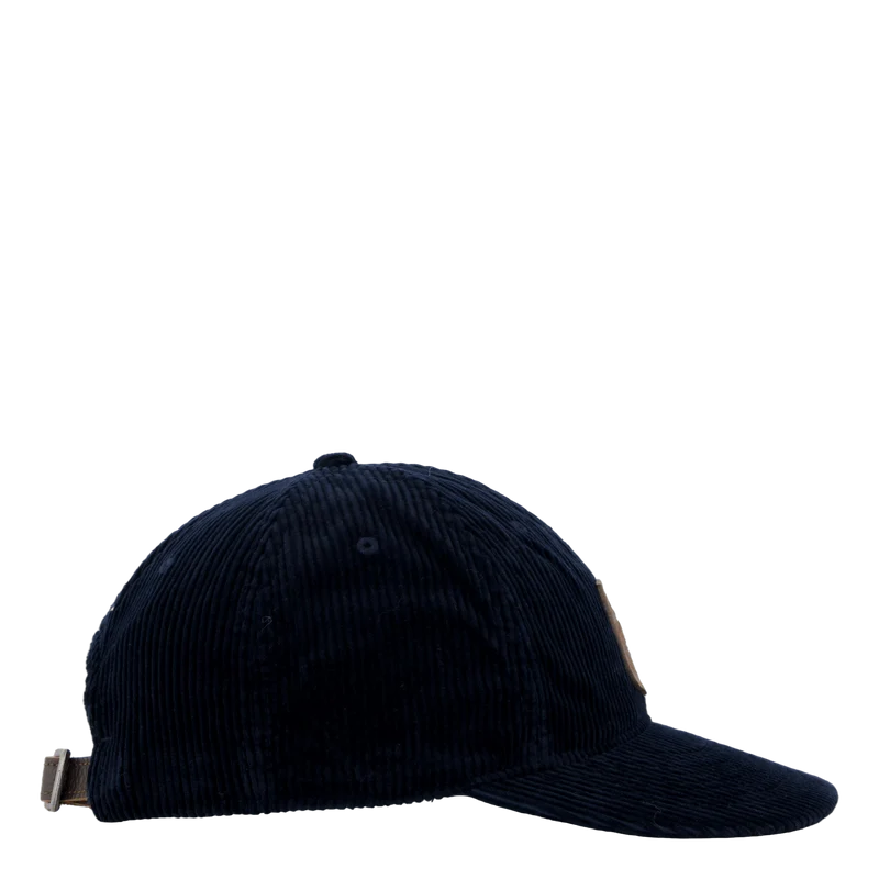 Logo-Patch Corduroy Ball Cap Aviator Navy