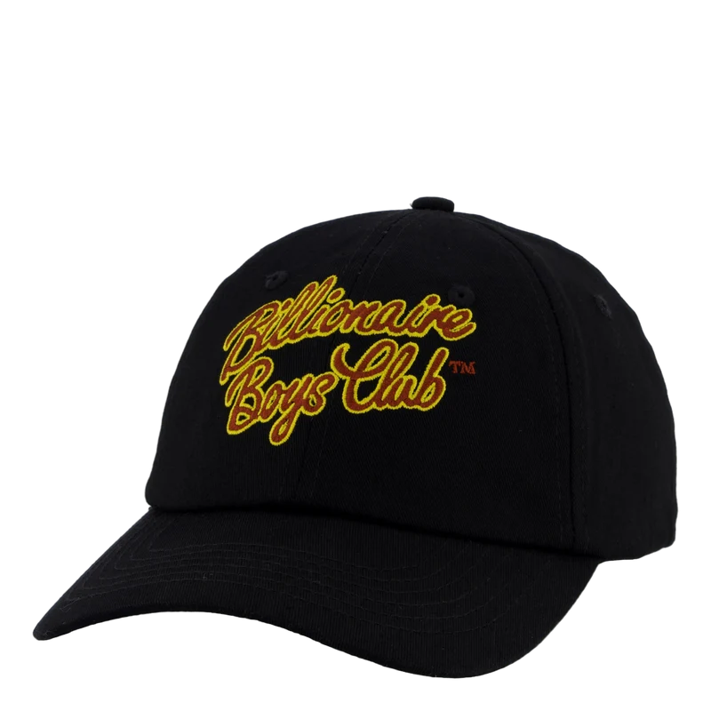 Script Logo Embroidered Cap Black