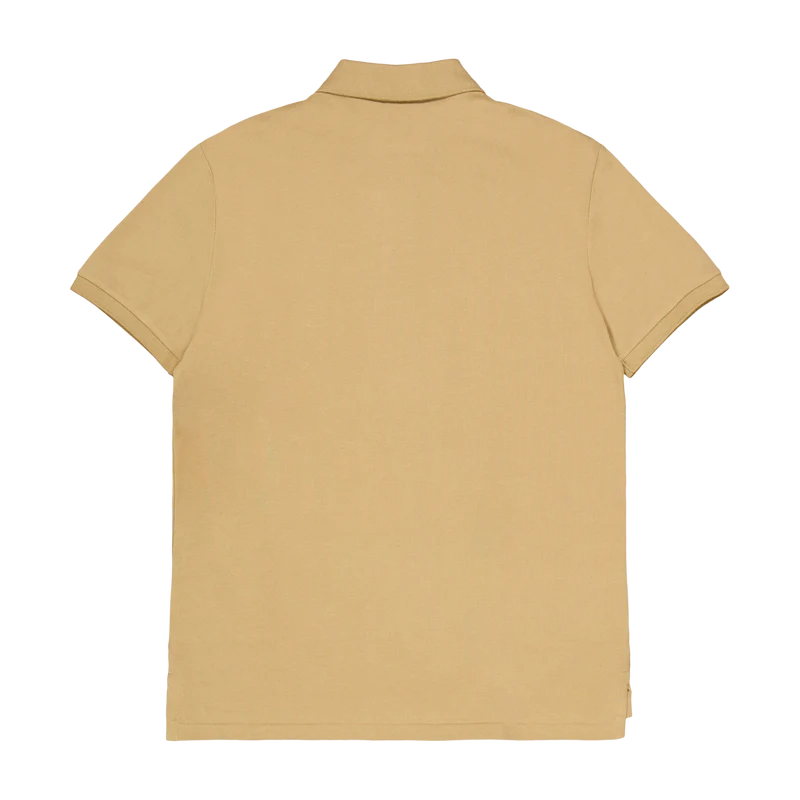 Custom Slim Fit Mesh Polo Shirt Cafe Tan