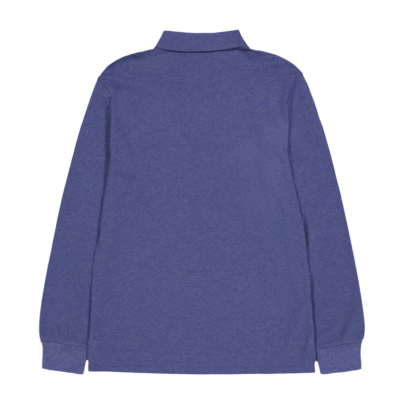 Custom Slim Long-Sleeve Polo Navy Heather