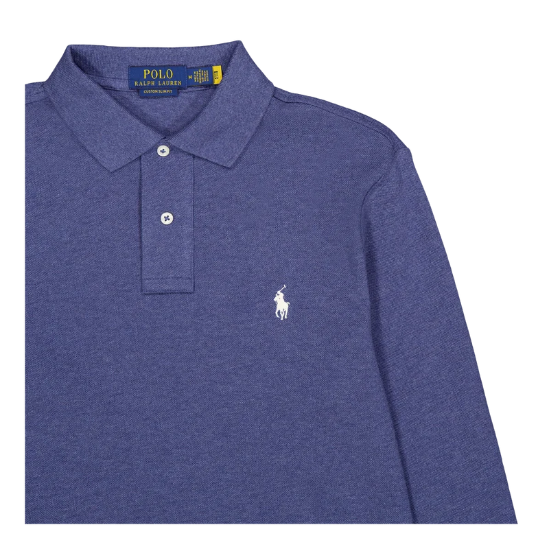 Custom Slim Long-Sleeve Polo Navy Heather