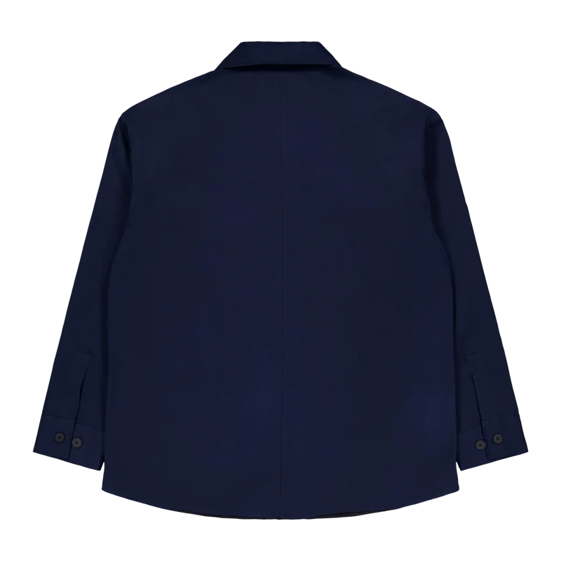 Overshirt With Tonal Fox Head Ink Blue