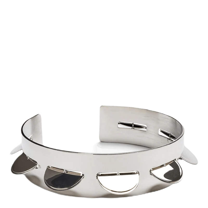 Tambourine Necklace Silver