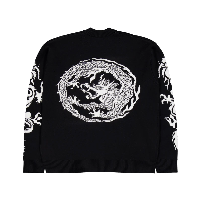 Twin Dragon Cardigan Black