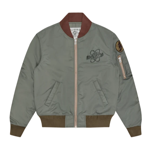 Nylon Shell Bomber Jacket Olive