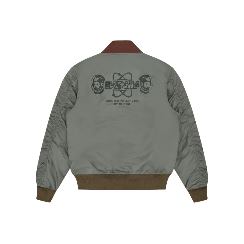 Nylon Shell Bomber Jacket Olive