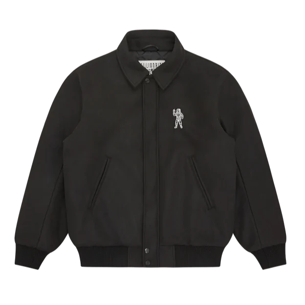 Collared Varsity Jacket Black