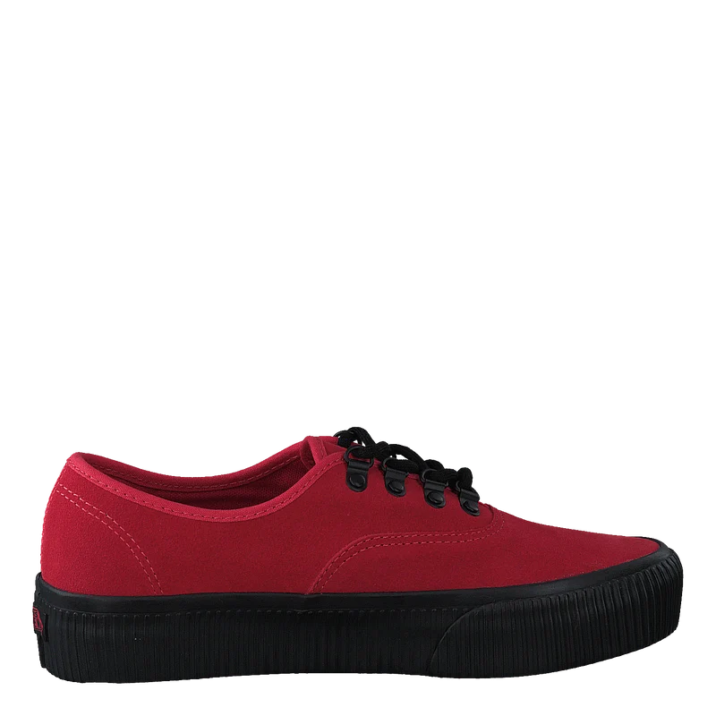 Embossed Authentic Platform 2. Rococco Red-black