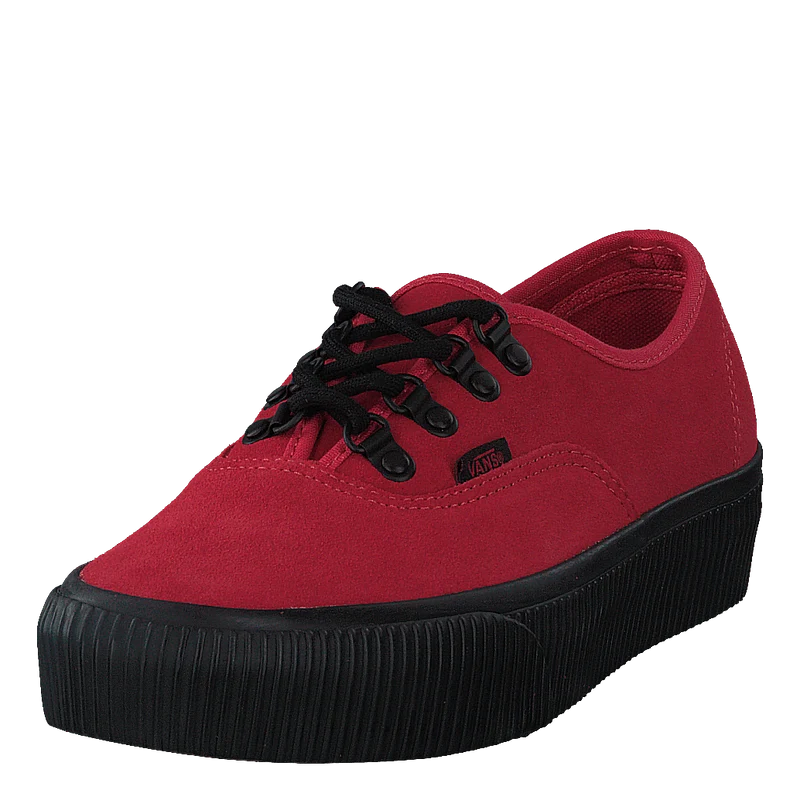 Embossed Authentic Platform 2. Rococco Red-black