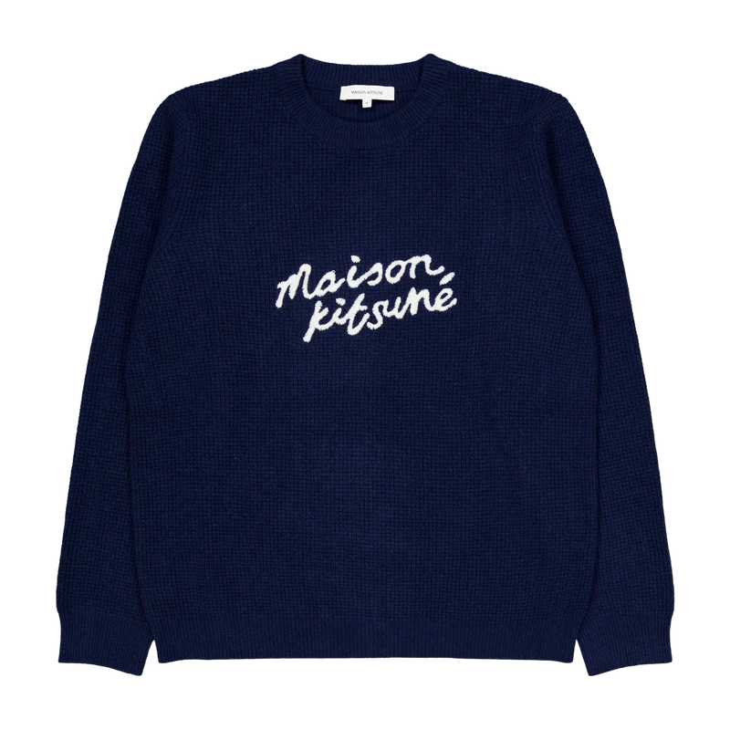 Maison Kitsune Handwriting Com Ink Blue