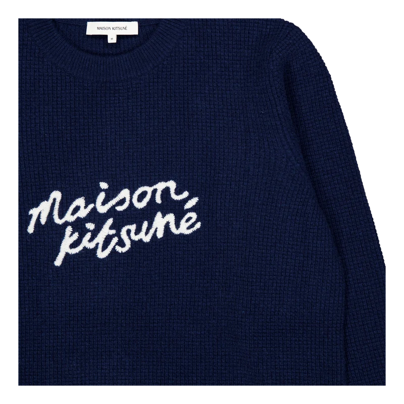 Maison Kitsune Handwriting Com Ink Blue