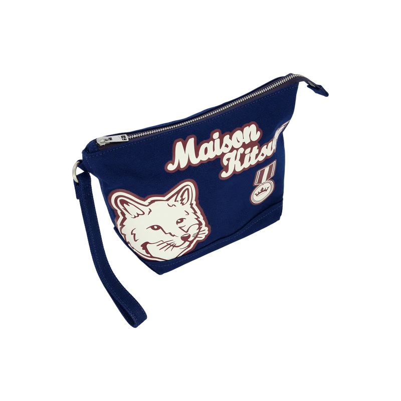 Varsity Patches Zipped Pouch Ink Blue