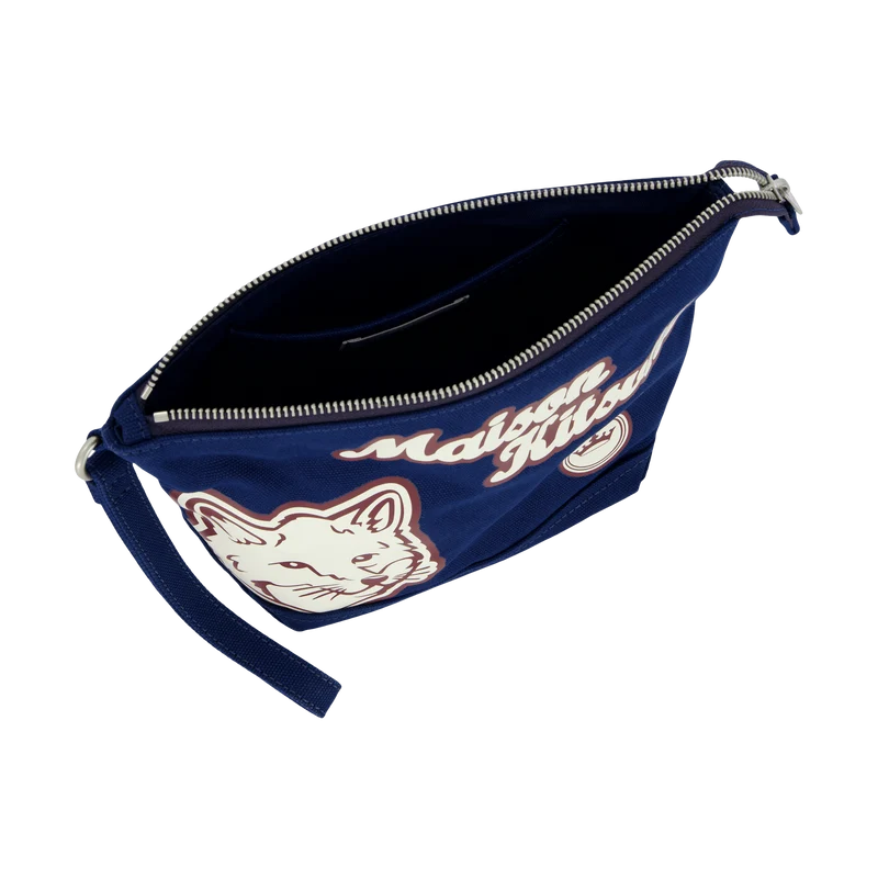 Varsity Patches Zipped Pouch Ink Blue