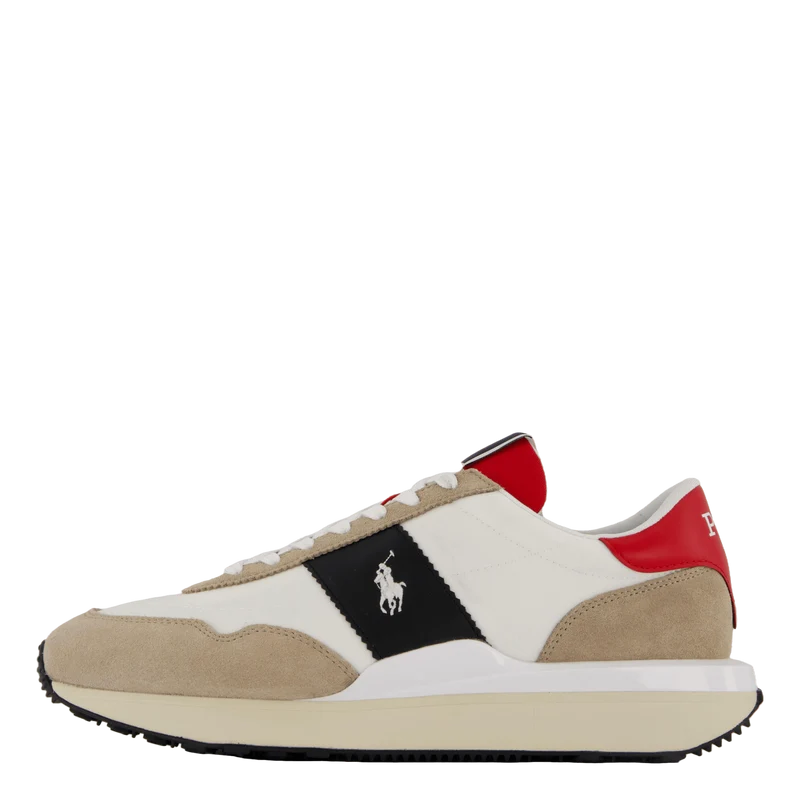 Train 89 Suede-Paneled Sneaker Milkshake / Black / Red