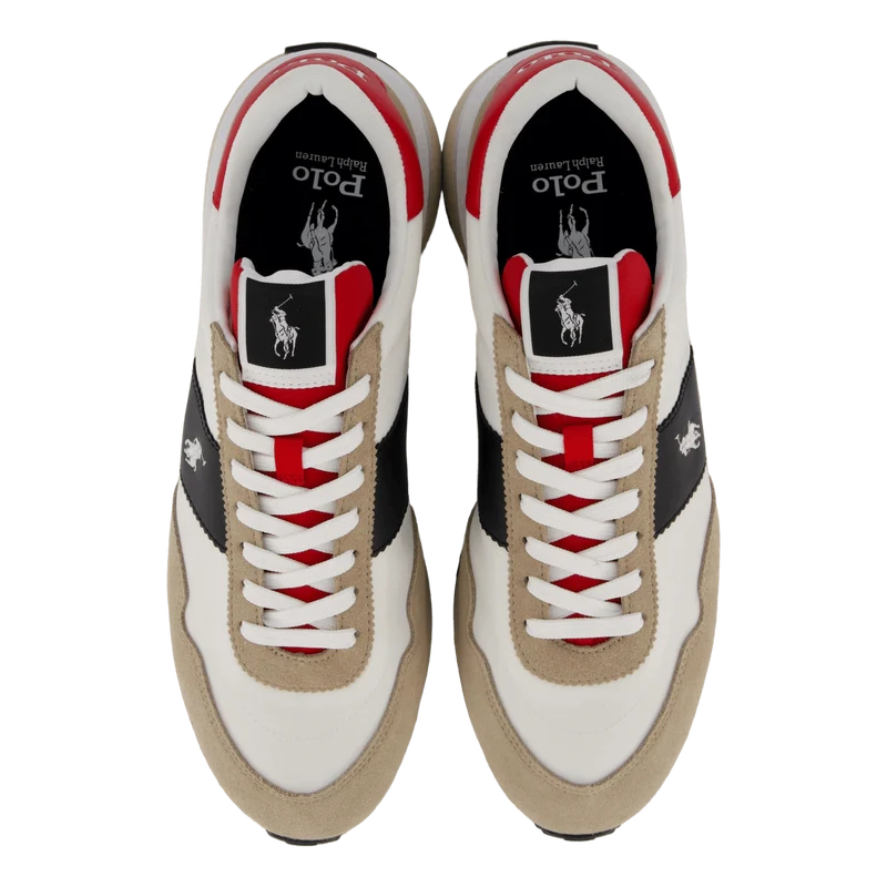 Train 89 Suede-Paneled Sneaker Milkshake / Black / Red