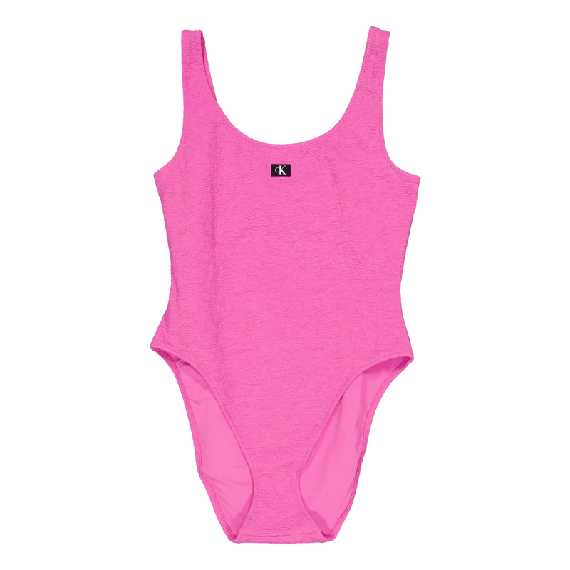 Open Back One Piece Bold Pink