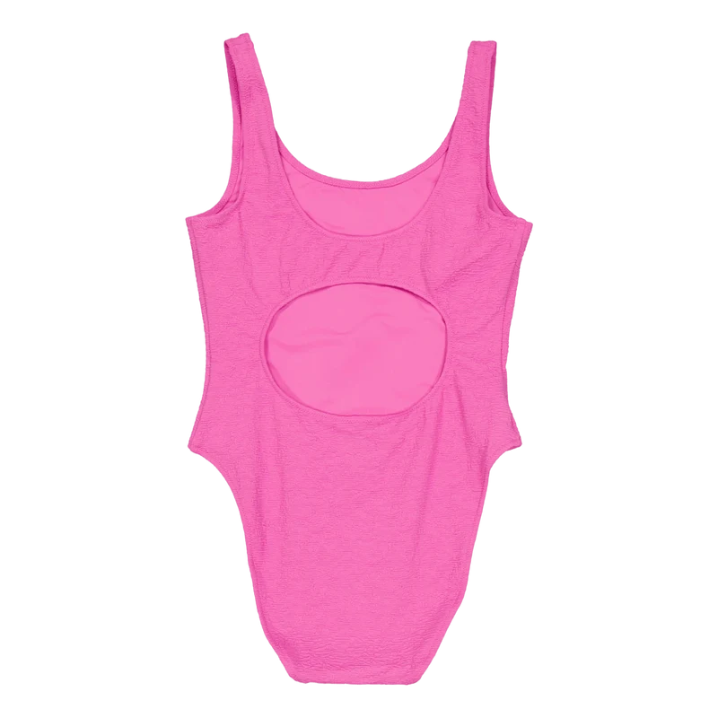 Open Back One Piece Bold Pink