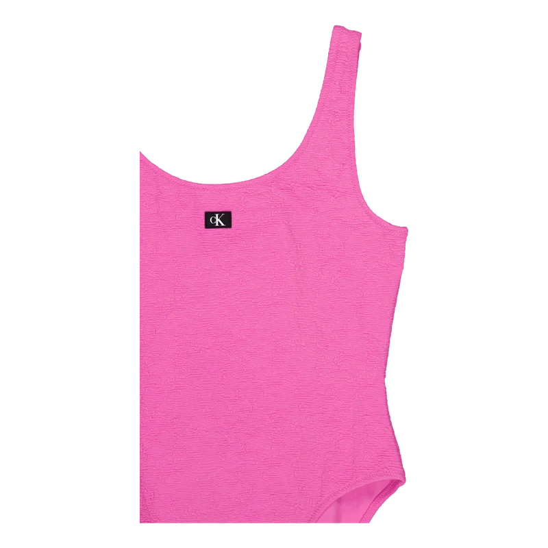 Open Back One Piece Bold Pink
