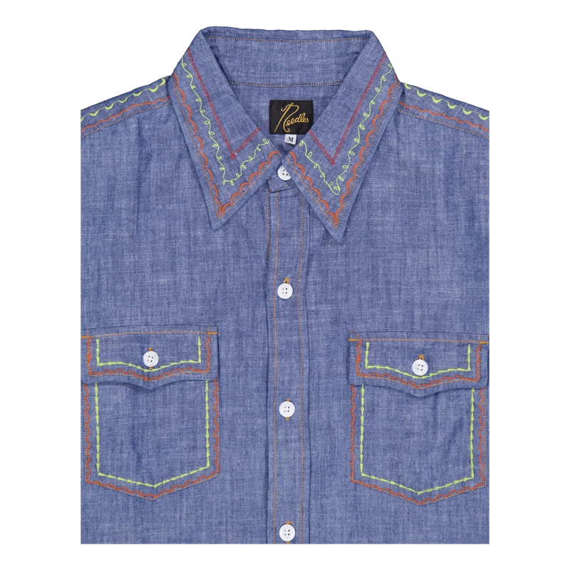 Needles Work Shirt - Cotton Ch Blue