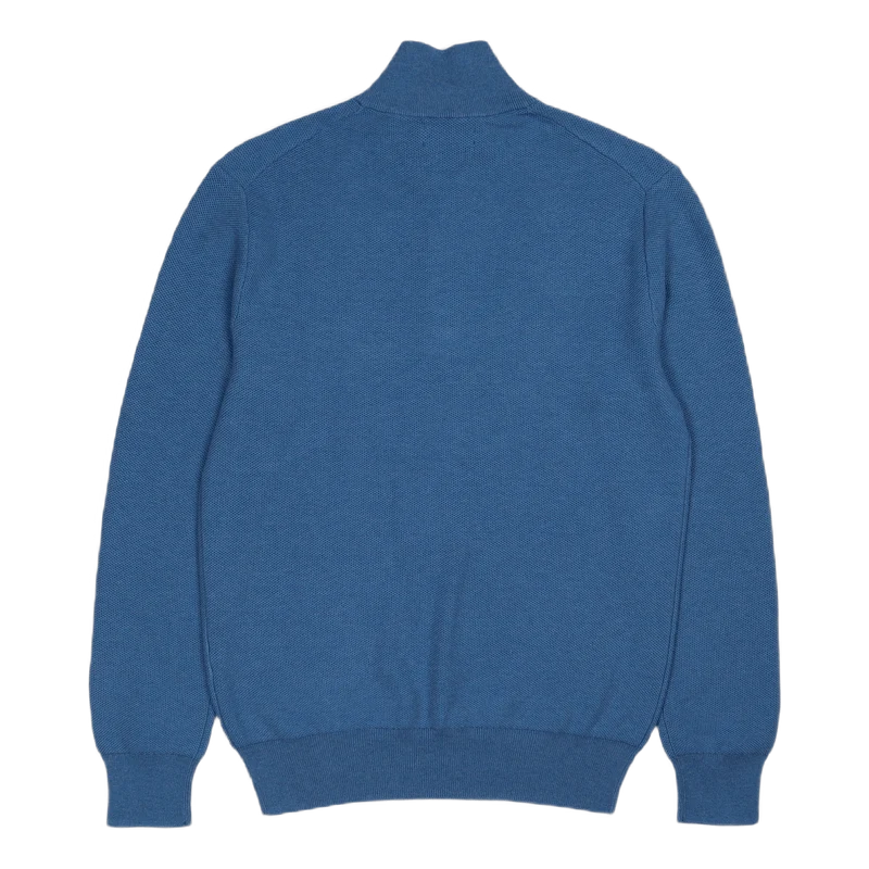 Mesh-Knit Cotton Quarter-Zip Sweater Withdraw Blue Heather