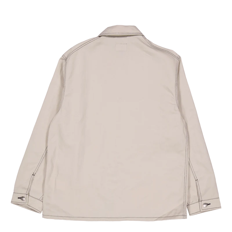 Contrast Nylon Chore Jacket Cream